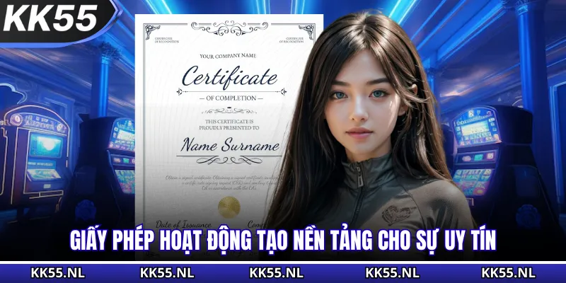 Giấy phép hoạt động tạo nền tảng cho sự uy tín